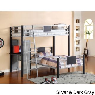 Furniture Of America Yoyo Twin/ Twin Loft Bunk Bed W/ 2 Twin Size Mattresses