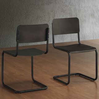Emerson Metal Dark Brown Retro Dining Chairs (set Of 2)