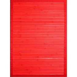 Handmade Red Bamboo Rug (5 X 7)