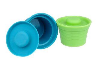 Kinderville Bigger Bites Storage Jars (Set of 2, Blue/Green)  Baby Food Storage Containers  Baby