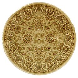 Hand knotted Beige/ Ivory Heritage Wool Rug (8 Round)