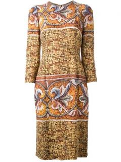 Dolce & Gabbana Floral Mosaic Printed Dress