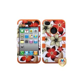 MYBAT Hibiscus Flower/ Orange TUFF Hybrid Case for Apple iPhone 4/ 4S Eforcity Cases & Holders