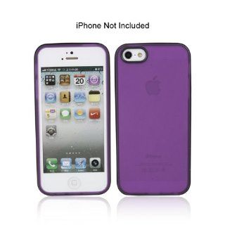Ebest Puprle and Black PC+TPU Rubber Case Cover Skin for Apple iPhone 5 Cell Phones & Accessories