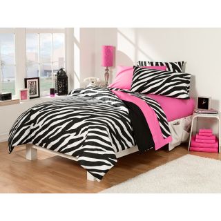 Rainbow Linens Dorm Room Superset Zebra/pink 30 piece Twin Extra Long Black Size Twin XL