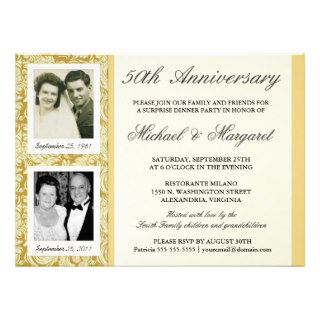 50th Anniversary Invitations   Then & Now Photos