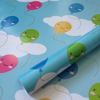 colourful balloons gift wrap set by asking for trouble