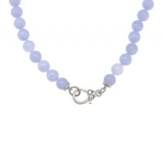Judith Ripka Sterling Blue Lace Agate 18 Bead Necklace —