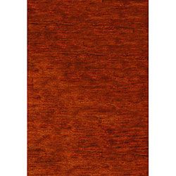 Hand knotted Vegetable Dye Solo Rust Hemp Rug (3 X 5)