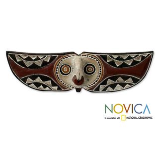 Sese Wood 'Bwa Butterfly Bird' African Mask (Ghana) Novica Masks