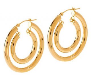 EternaGold Bold Polished Double Hoop Earrings 14K Gold —
