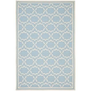 Moroccan Light Blue/ivory Dhurrie Wool Area Rug (10 X 14)