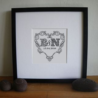 personalised heart print by letterfest