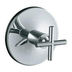 Kohler K t14488 3 cp Polished Chrome Purist Thermostatic Valve Trim With Cross Handle, Valve Not Included