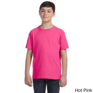 Lat Youth Fine Jersey T shirt Pink Size L (14 16)