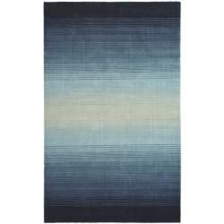 Martha Stewart Ombre Gradient Blue Wool Rug (8 X 10)