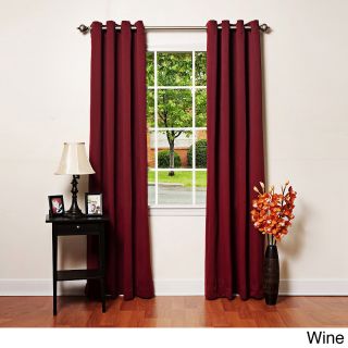 None Grommet Top Thermal Insulated 84 inch Blackout Curtain Panel Pair Red Size 52 x 84