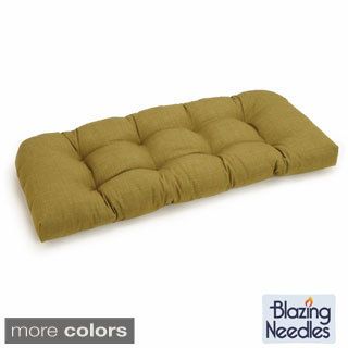 Blazing Needles Solid Tufted All weather U shaped Outdoor Settee Bench Cushion