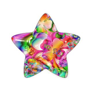 cool colourful bright flowers hearts background star stickers
