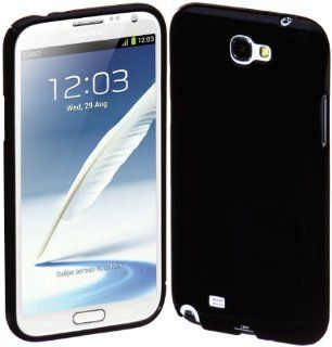 Cimo Gloss Back Case Flexible TPU Cover for Samsung Galaxy Note II 2   Black Cell Phones & Accessories