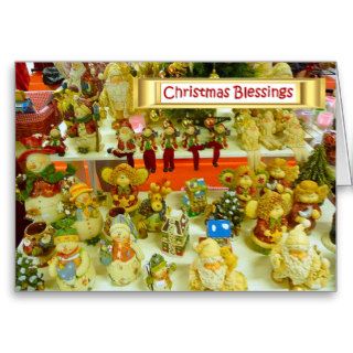 Christmas Blessings, gpurple and gold baubles Greeting Card