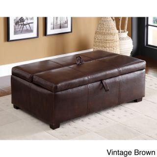 Furniture Of America Kaya Bicast Leather Ottoman/ Sleeper