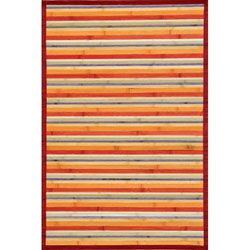 Handmade Transitional Rust Bamboo Rug (8 X 10)