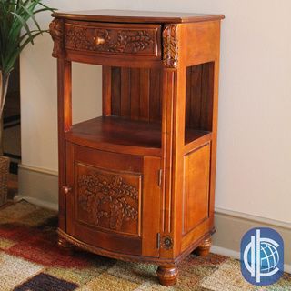 International Caravan International Caravan Carved Wood Night Stand Brown Size 1 drawer