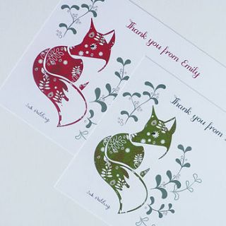 20 christmas thank you notecards by ink pudding