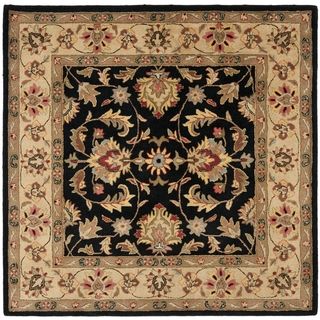 Handmade Heritage Kerman Black/ Gold Wool Rug (8 Square)