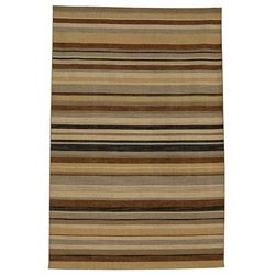 Flat weave Brown Wool Area Rug (5 X 8)