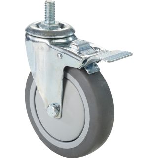 Fairbanks Thermoplastic Rubber Total Lock Swivel Caster — 275-Lb. Capacity, 5in., Model# TL-S11-03-5TPR  Up to 299 Lbs.