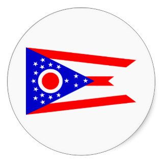 Ohio State Flag Round Sticker
