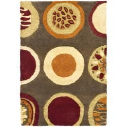 Handmade Soho Brown/multicolor Contemporary New Zealand Wool Rug (2 X 3)