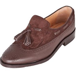 eleanor chocolate leather and suede loafer by its got soul