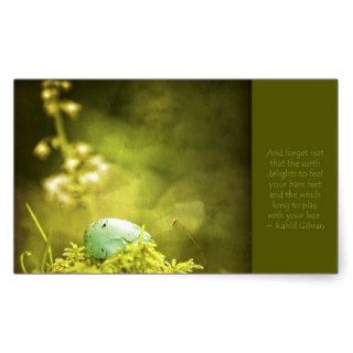 Robin's Egg on Moss with Inspirational Saying Stickers
