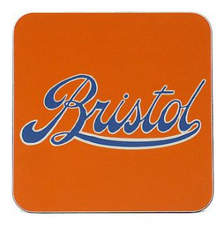 bristol logo orange coaster by emmeline simpson