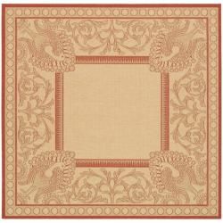 Indoor/ Outdoor Abaco Natural/ Red Rug (710 Square)