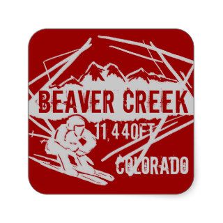 Beaver Creek red splash ski elevation stickers