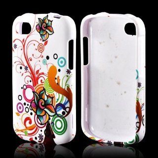 Autumn Floral Burst on White Rubberized Hard Case for Blackberry Q10 Cell Phones & Accessories