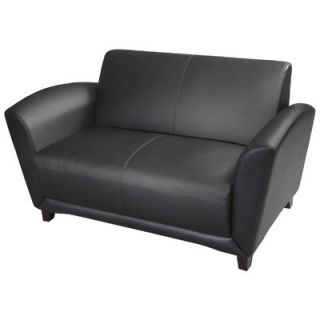 Mayline Santa Cruz Leather Lounge Settee VCC2 BLKA / VCC2 MAHB Color Black w