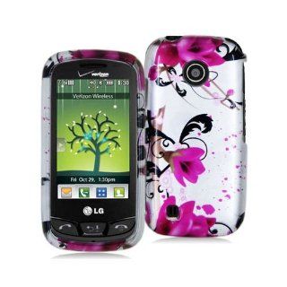 LG COSMOS TOUCH VN270 2D RED FLOWER CASE Cell Phones & Accessories