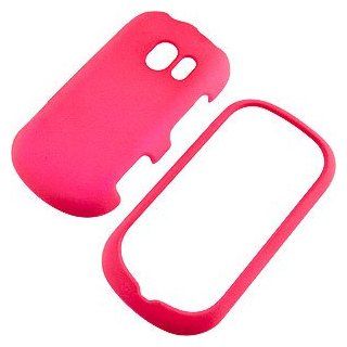 Hot Pink Rubberized Protector Case for LG Extravert (LG VN271) Cell Phones & Accessories