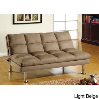 Furniture Of America Willow Beige Microfiber Sofa/ Futon