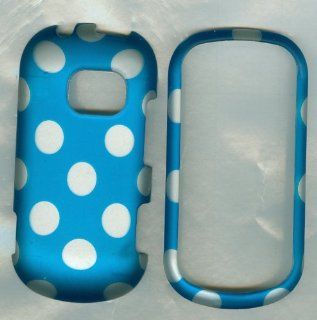 Blue Polka Dot Rubberized Lg Extravert Vn271 Verizon Case Cover Hard Case Sna Cell Phones & Accessories