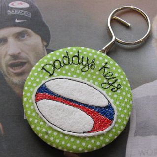 personalised rugby keyring & bottle opener by sew very english