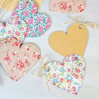 set of floral heart shaped gift tags by lisa angel homeware and gifts