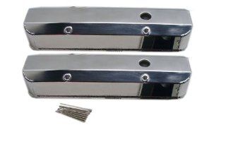 Sbc Chevy Tall Fabricated Aluminum Valve Covers Sb V8 With Pcv Holes 283 400 Automotive