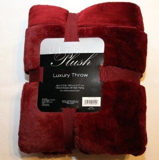 Ultra Plush Luxury Mink Throw Blanket Claret (Deep Red) 60 X 70 inches. 152 X 177 cm   Plush Blanket Satin Borders