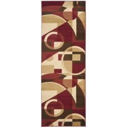 Porcello Cosmos Red Runner Rug (24 X 9)